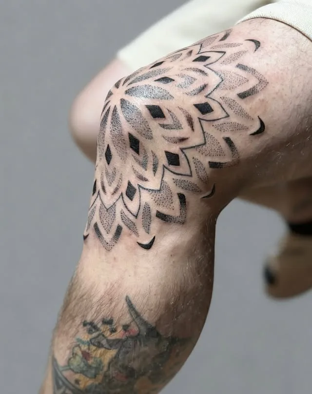Sol en la rodilla — Mandala y puntillismo, Rodilla