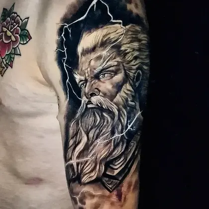 Zeus y el rayo — Manga de brazo